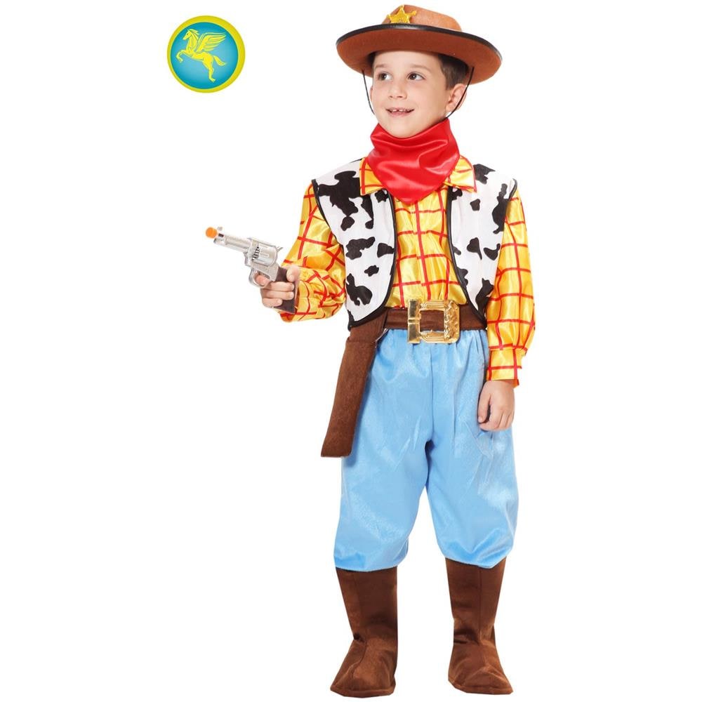Costume Cow Boy Di Pegasus Vestito Carnevale Made In Italy 3/4 Anni - Foto 1