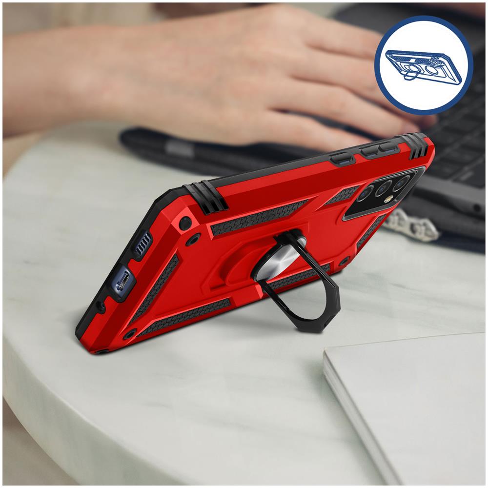 Cover Samsung Galaxy S20 Fe Bi-materia Anello Magnetico Stand Rosso - Foto 5