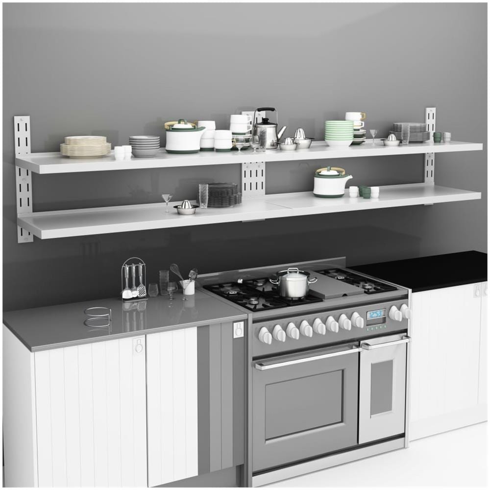 Mensole Galleggianti A 2 Livelli 2 Pz In Acciaio Inox 300x30 Cm - Foto 1