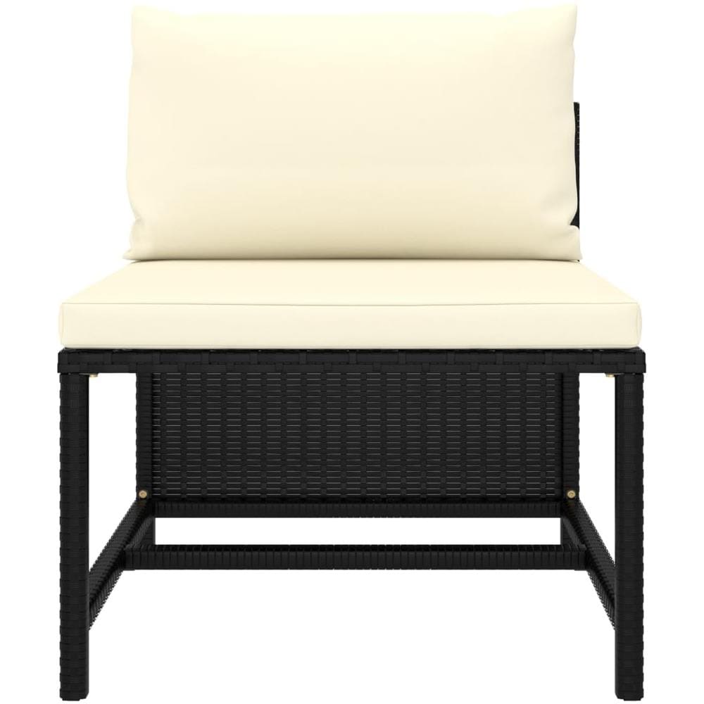 Set Divani Da Giardino 7 Pz Con Cuscini In Polyrattan Nero - Foto 7