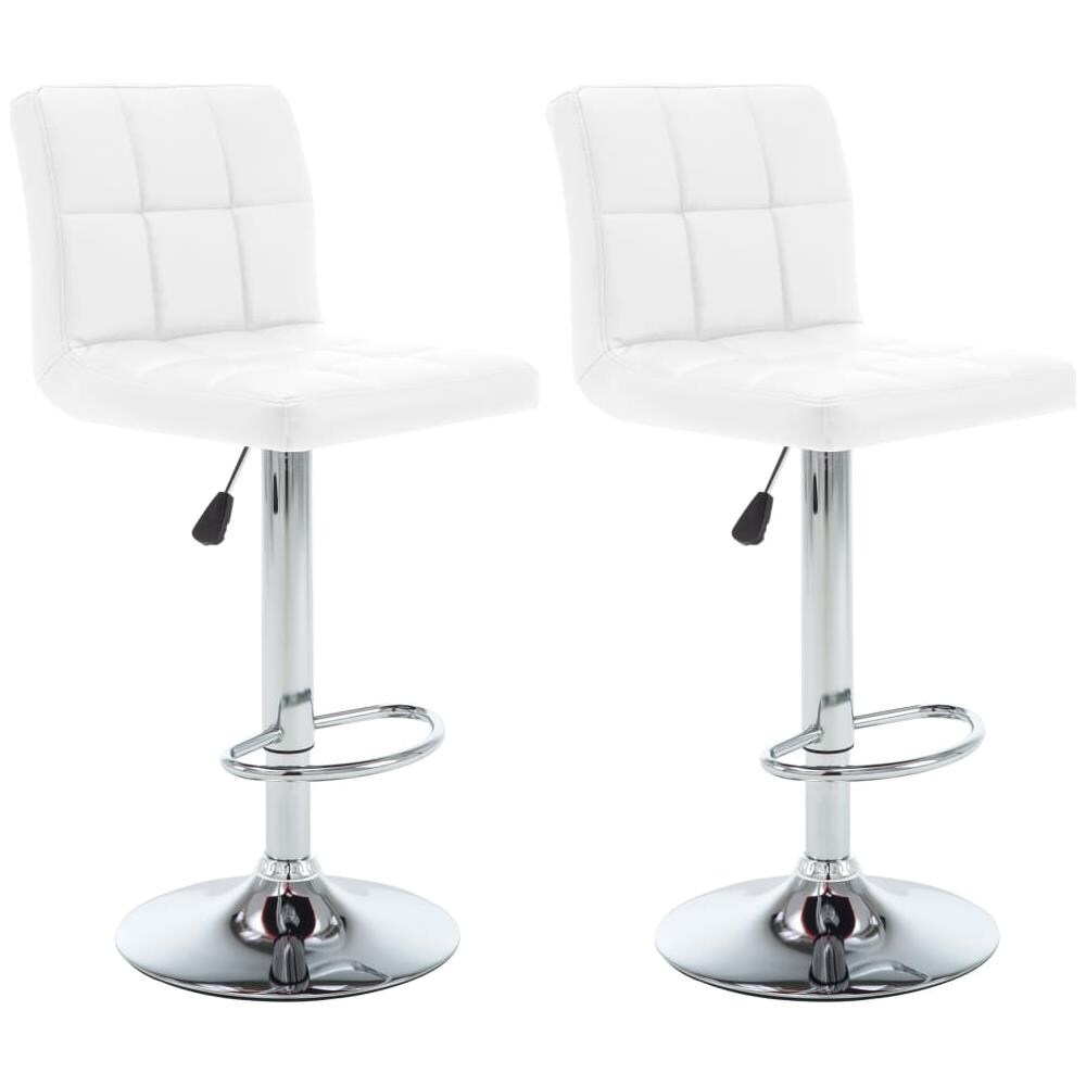 Sgabelli Da Bar 2 Pz Bianchi In Similpelle - Foto 1