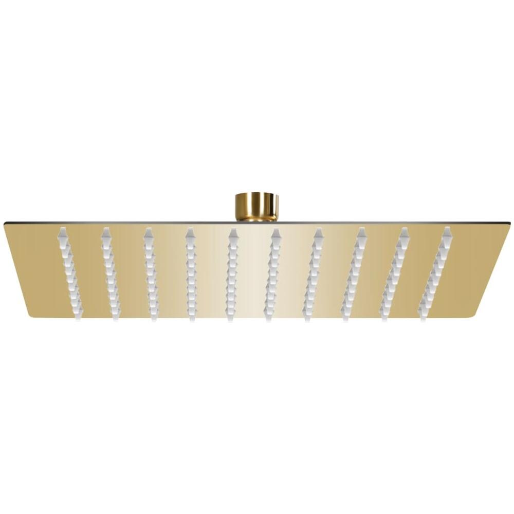 Testa Doccia a Pioggia in Acciaio Inox 20x20cm Quadrata Oro - Foto 1
