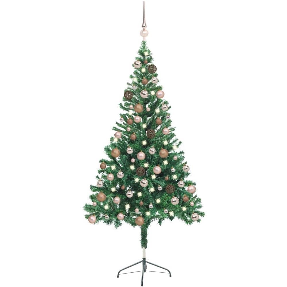 Albero Natale Artificiale con LED e Palline 150 cm 380 Rami - Foto 1