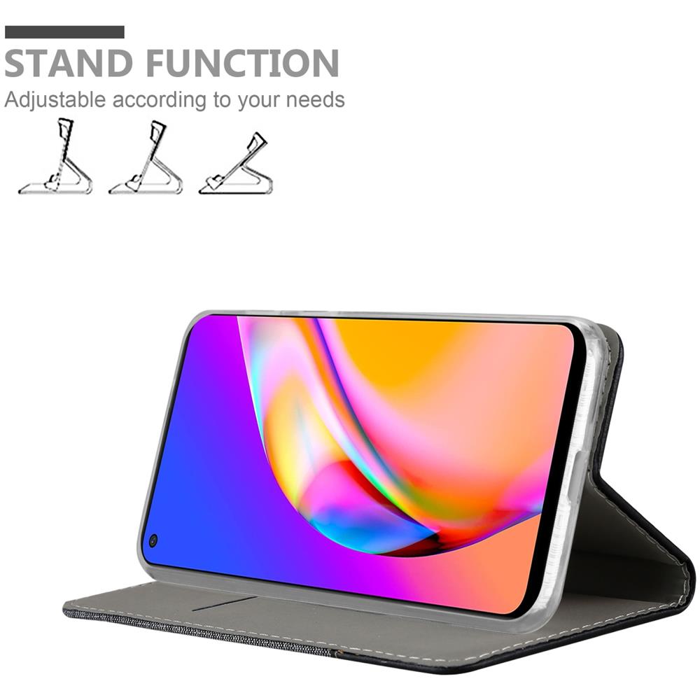 Custodia Compatibile Con Oppo A94 5g In Grigio Nero - Coperchio Protettiva Con Chiusura Magnetica, Funzione Stand E Tasca Per Le Carte - Foto 2