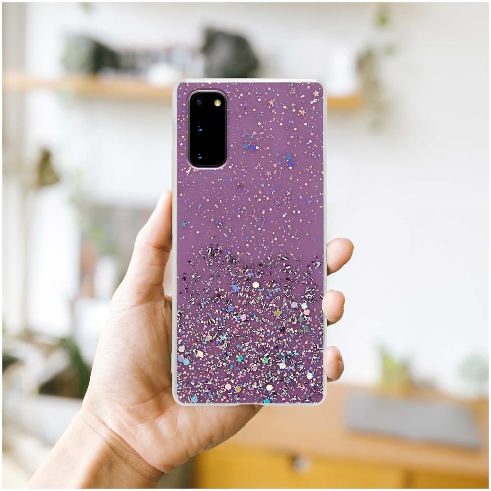 Custodia Compatibile Con Samsung Galaxy S20 In Viola Con Glitter - Coperchio Protettivo In Silicone Tpu Flessibile Con Glitter Scintillanti - Foto 8