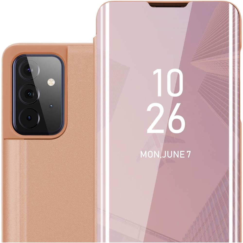 Custodia Compatibile Con Samsung Galaxy A72 4g / 5g In Kunzit Rosa - Clear View Specchio Coperchio Protettivo Con Funzione Di Supporto Protezione A 360 Gradi - Foto 1