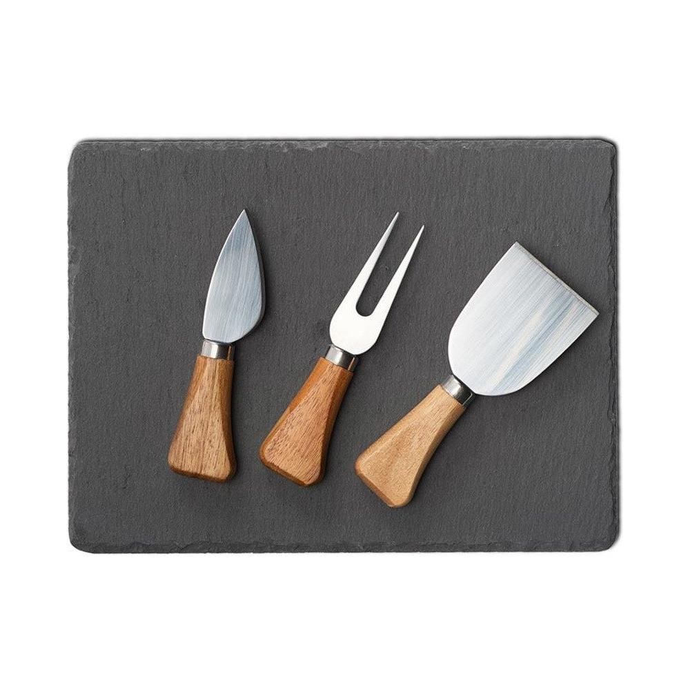 Kit Originale Per Servire Formaggio, 4 Pezzi, 3 Posate Per Formaggio, Tavola Di Ardesia, Forchetta Formaggio, Marca Zeller - Foto 2