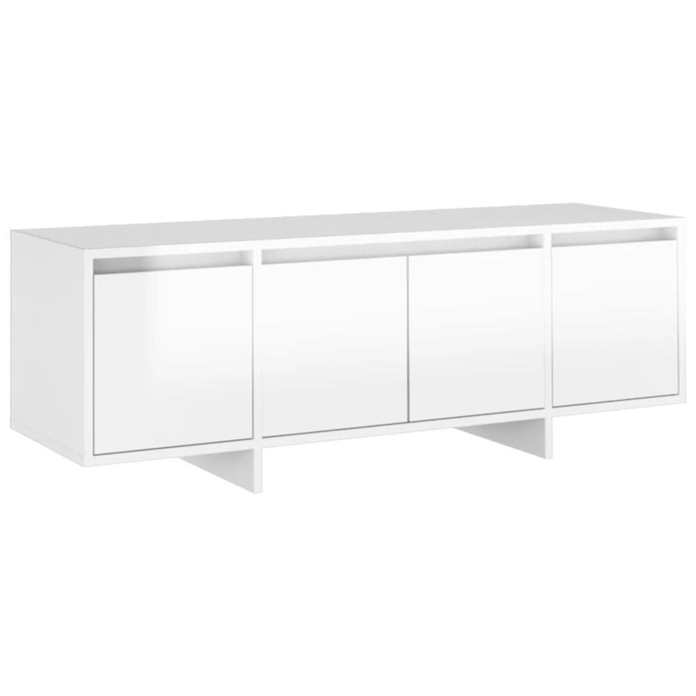 Mobile TV Bianco Lucido 120x30x40,5 cm in Truciolato - Foto 1