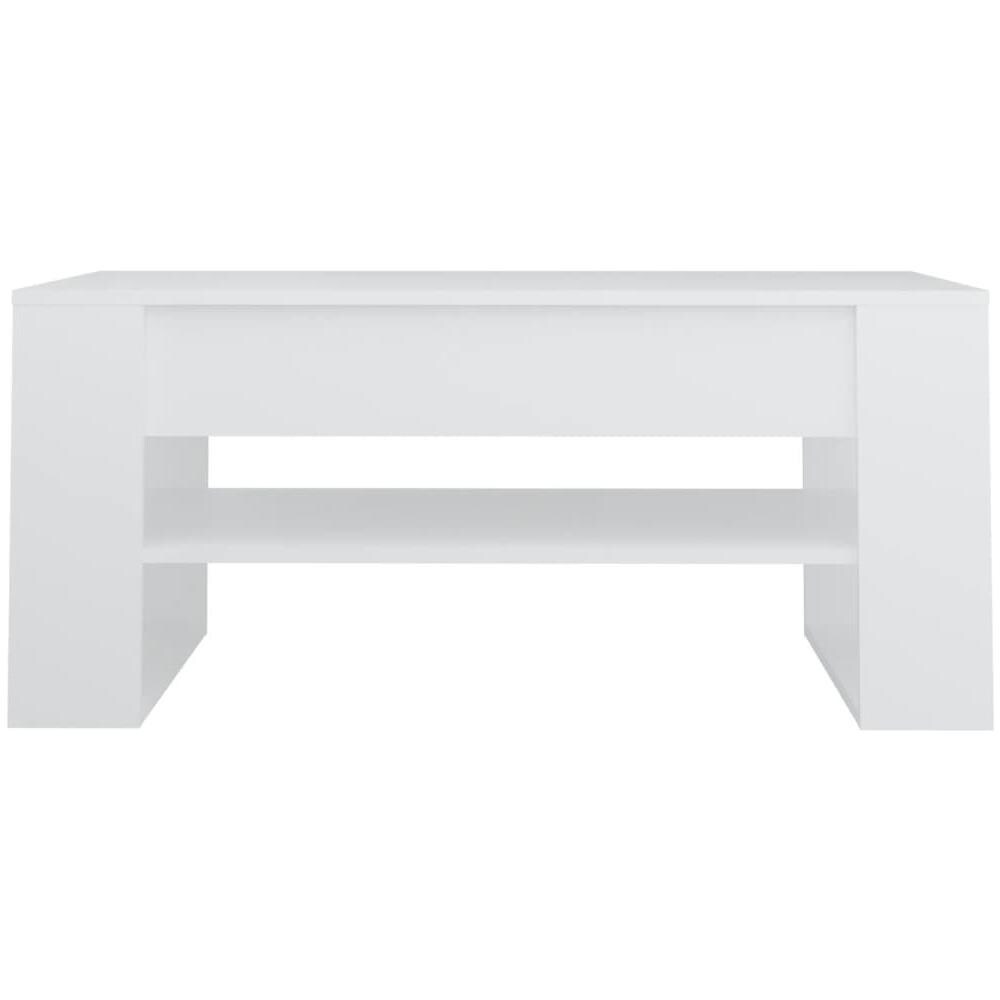 Tavolino Da Salotto Bianco 102x55x45 Cm Legno Multistrato - Foto 2