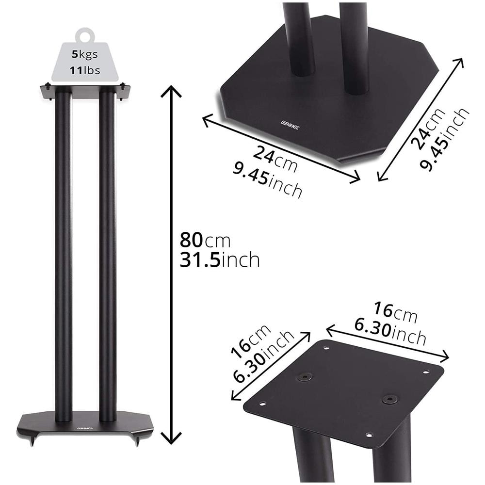 Sps1022 / 80 Supporti Per Casse Acustiche - Altoparlanti Da Terra - 80 Cm Di Altezza - Riempimento Con Sabbia - Supporto Antivibrazione - Ideale Per Impianti Hi-fi / Stereo / Home Cinema 5.1 - Foto 2
