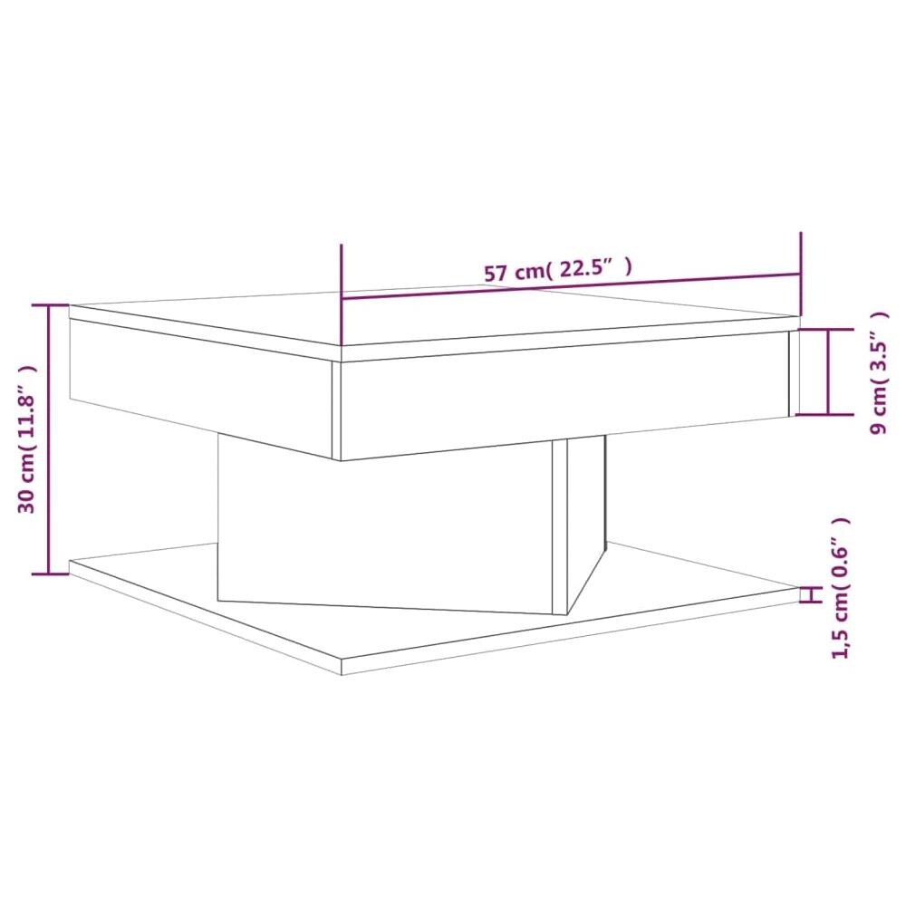 Tavolino Da Salotto Grigio Sonoma 57x57x30 Cm Legno Multistrato - Foto 4