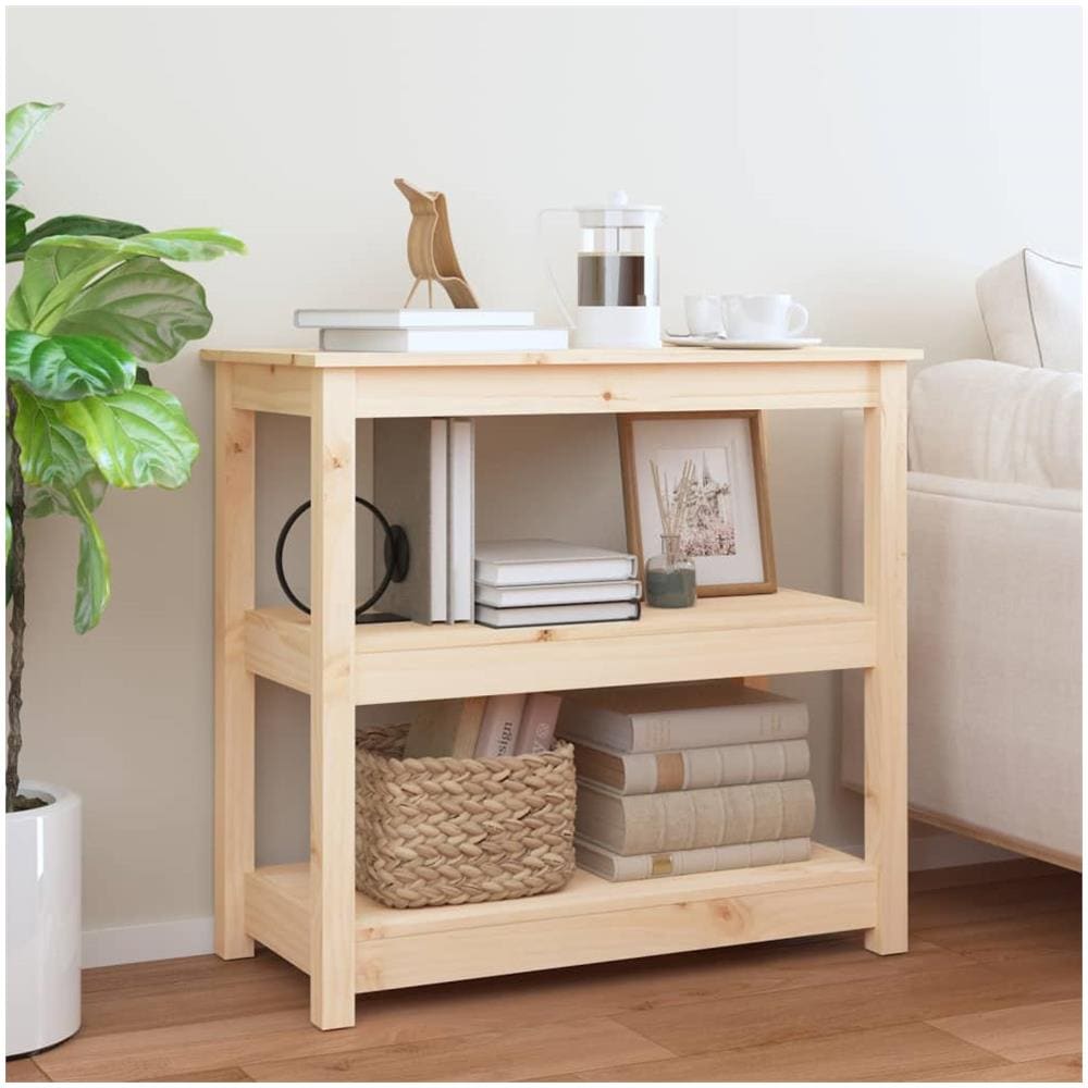 Tavolo Consolle 80x40x74 Cm In Legno Massello Di Pino - Foto 2