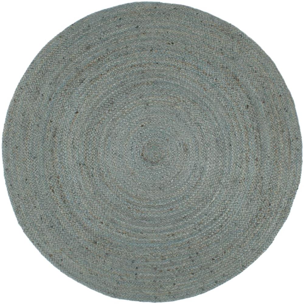 Tappeto Lavorato A Mano In Juta Rotondo 210 Cm Verde Oliva - Foto 1
