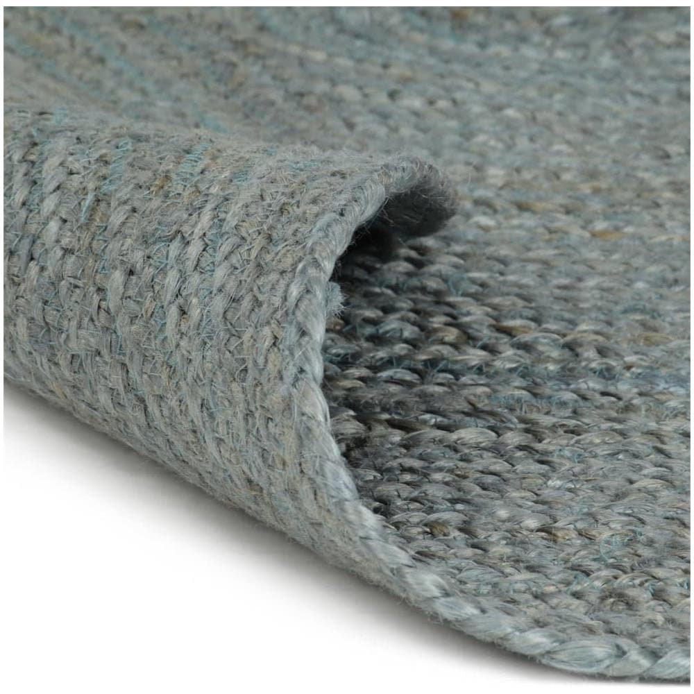 Tappeto Lavorato A Mano In Juta Rotondo 210 Cm Verde Oliva - Foto 2