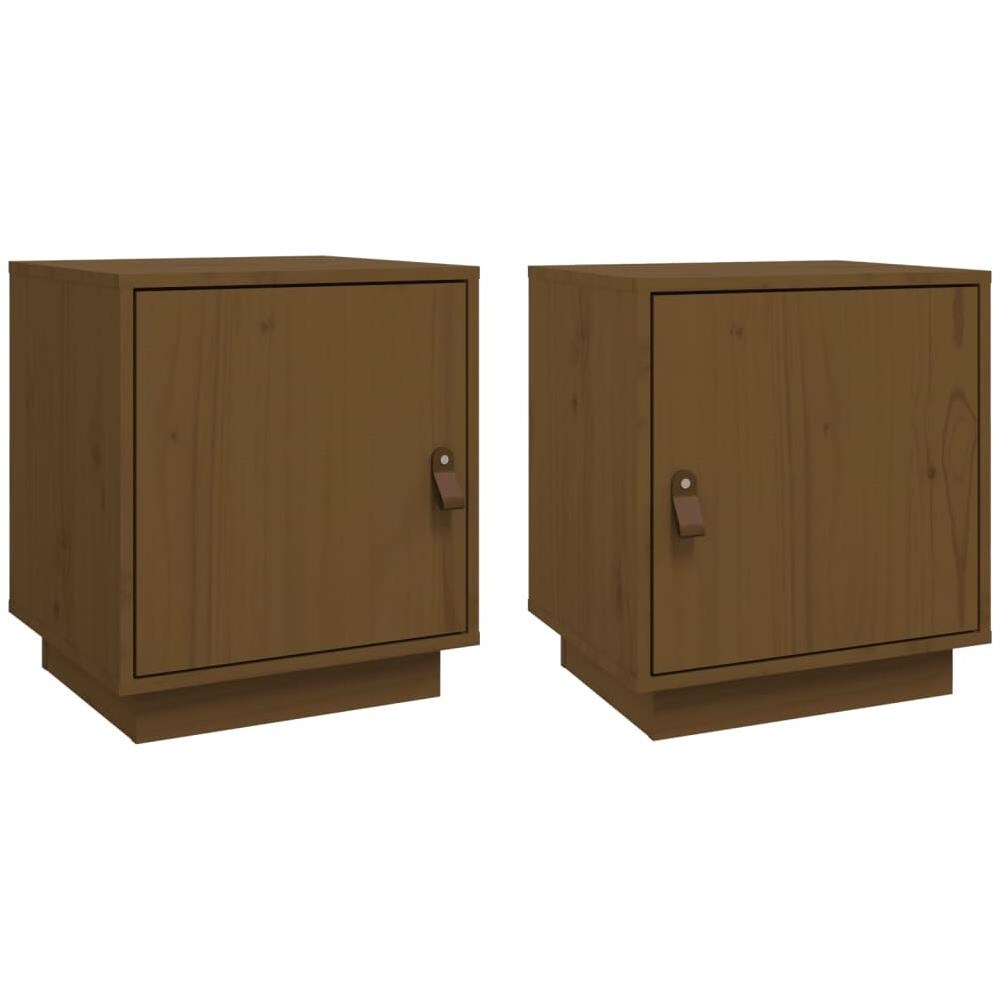Comodini 2 Pz Miele 40x34x45 Cm In Legno Massello Di Pino - Foto 2