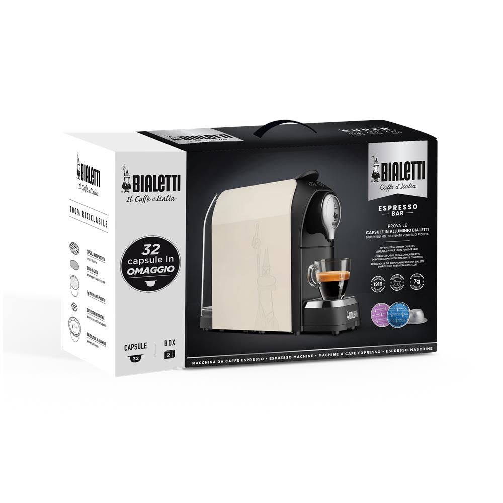 Macchina da Caffè Espresso Automatica Bundle Super Serbatoio 0.4 Lt. Potenza 1200 Watt Colore Bianco + 32 Capsule - Foto 2