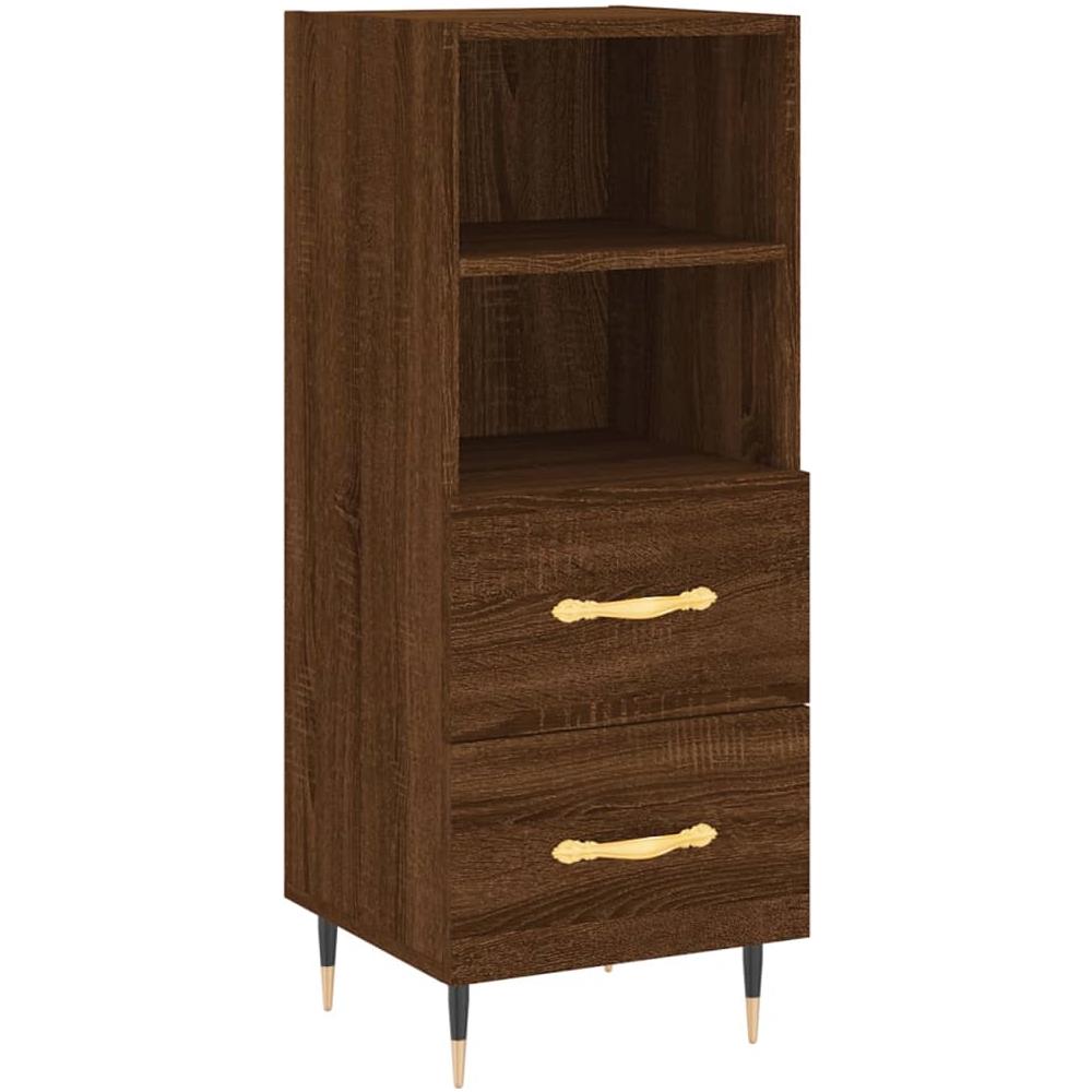 Credenza Rovere Marrone 34,5x34x90 Cm In Legno Multistrato - Foto 2