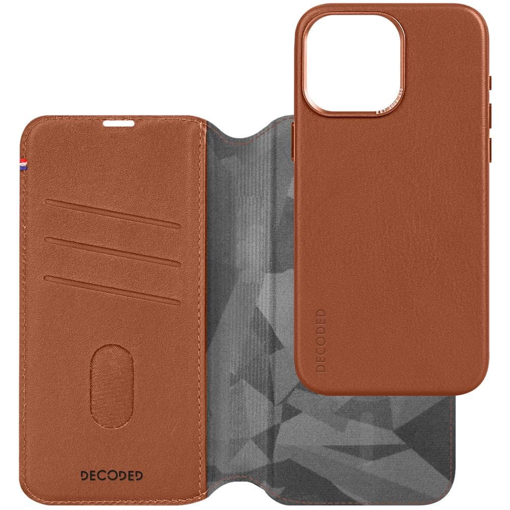 Custodia In Pelle Per Iphone 15 Pro Cover Staccabile Portafoglio Clay - Foto 1