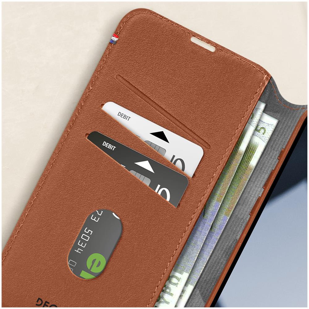 Custodia In Pelle Per Iphone 15 Pro Cover Staccabile Portafoglio Clay - Foto 2