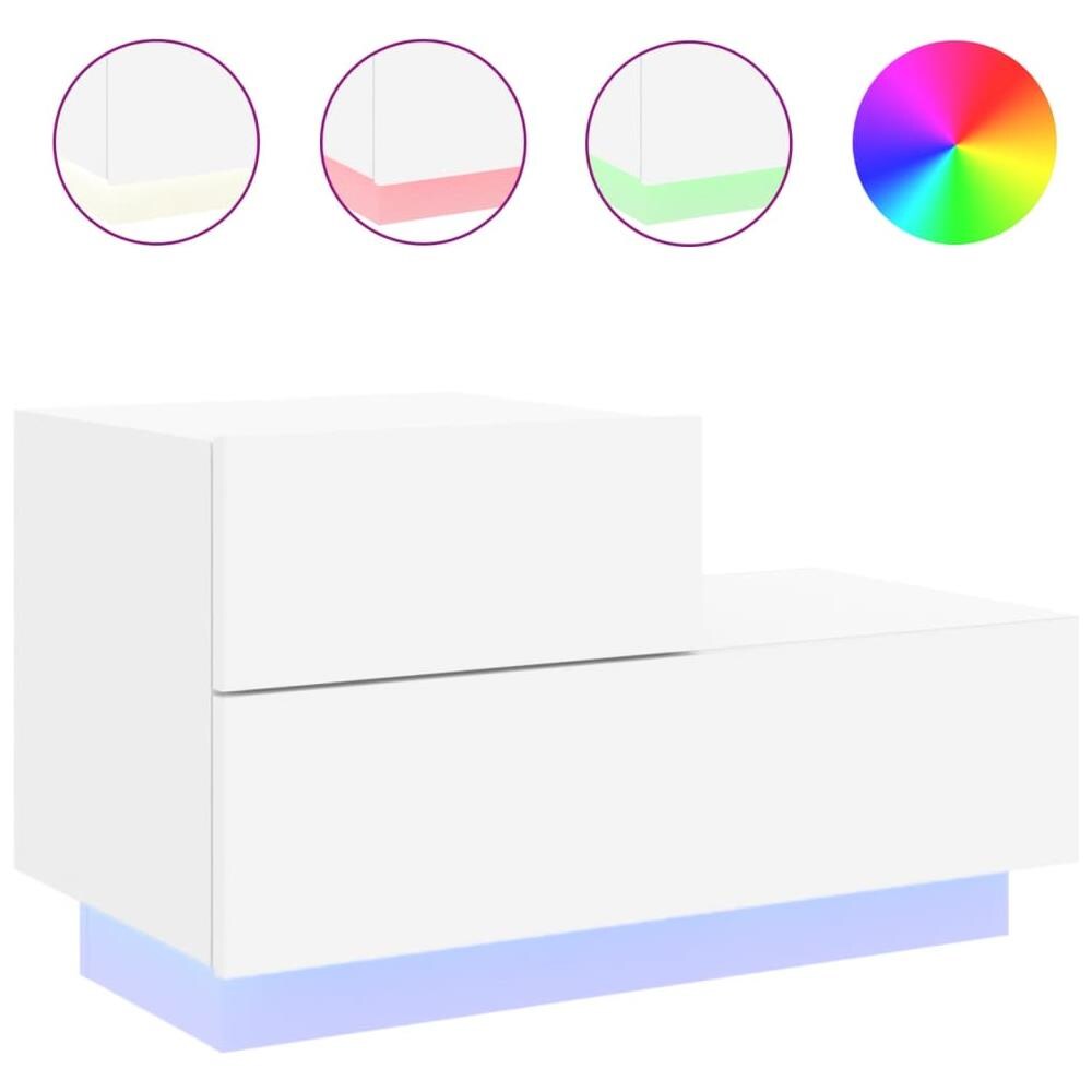 Comodino Con Luci Led Bianco 70x36x40,5 Cm - Foto 2