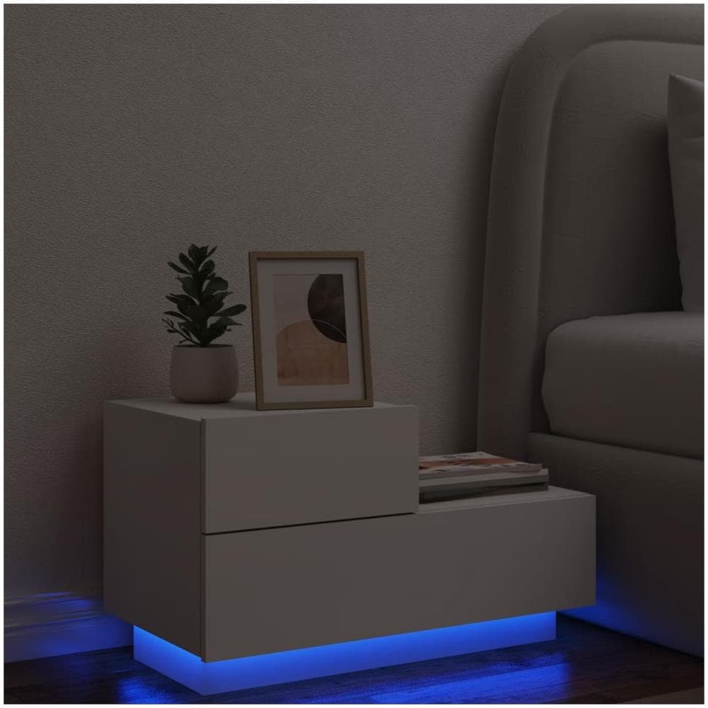 Comodino Con Luci Led Bianco 70x36x40,5 Cm - Foto 1