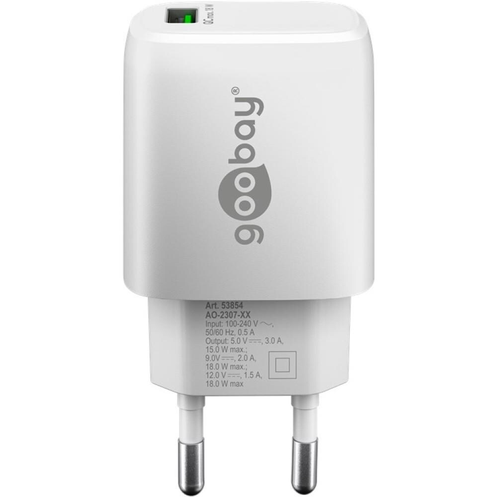 Caricabatterie Ricarica Rapida USB QC 3.0 (18 W) Bianco - Foto 2