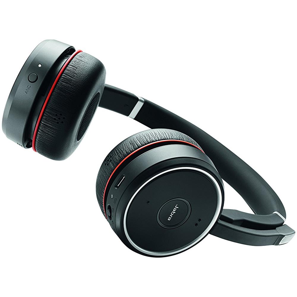 Cuffie Wireless Evolve 75 UC Stereo Bluetooth Colore Nero e Rosso - Foto 2