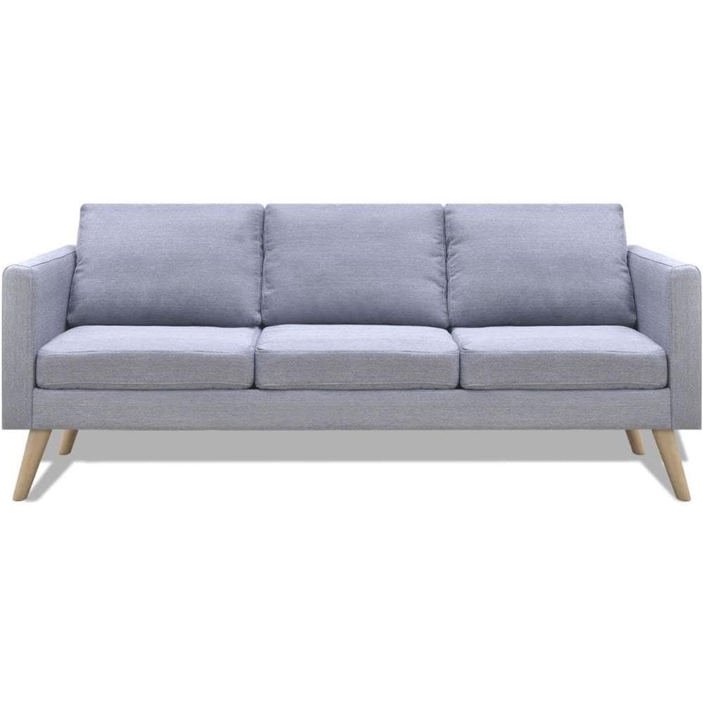 Divano a 3 Posti in Tessuto Grigio Chiaro - Foto 2