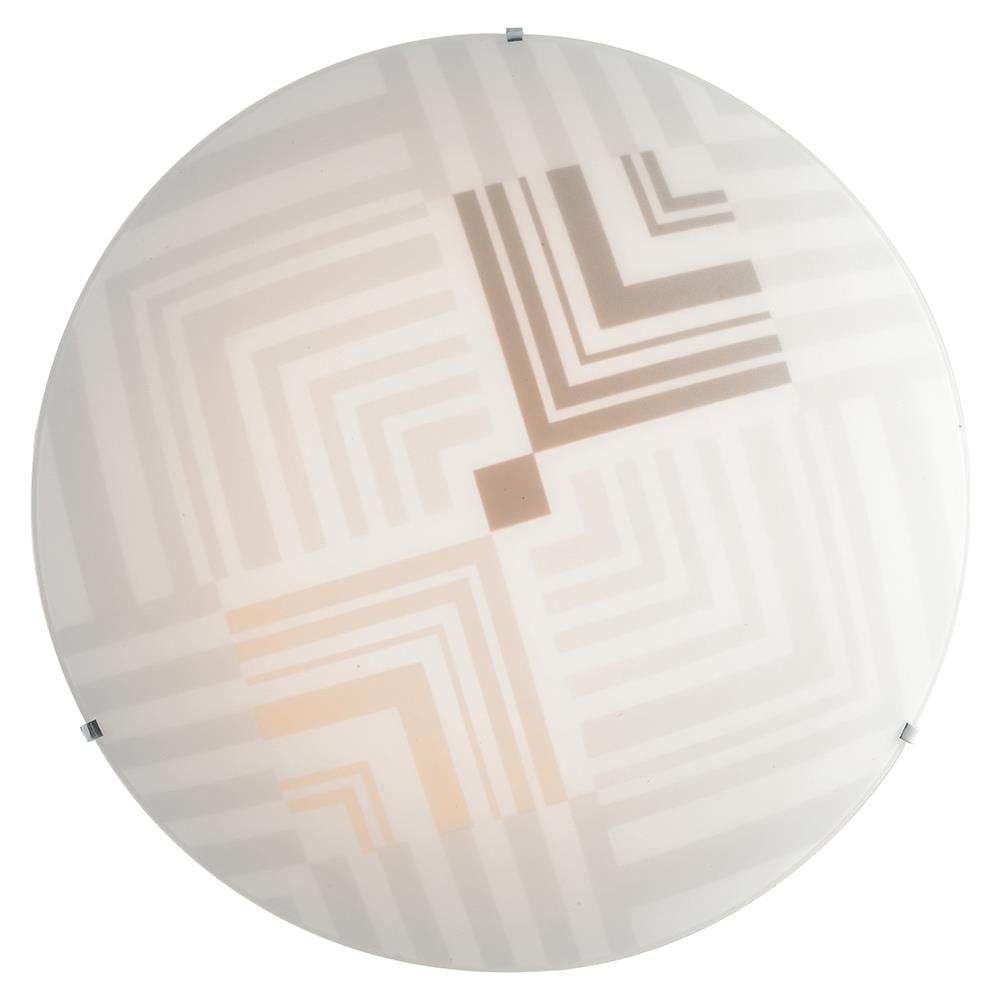 Plafoniera Tonda Decoro Frecce Vetro Bianco Lampada Moderna Interni E27 I-seventy / pl30 - Foto 1