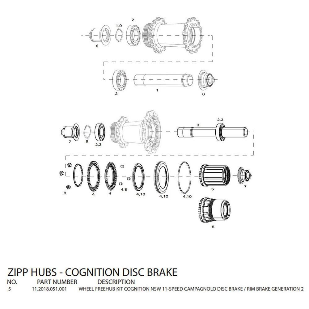 Mozzi Zipp Freehub Body For Cognition Disc Hubs Campagnolo Ricambi Dei Componenti One Size - Foto 1