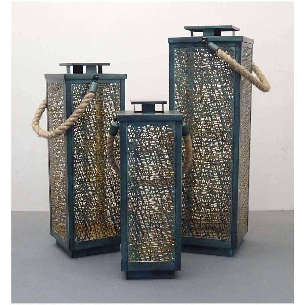 Midori - Set Di 3 Lanterne In Acciaio - Foto 2