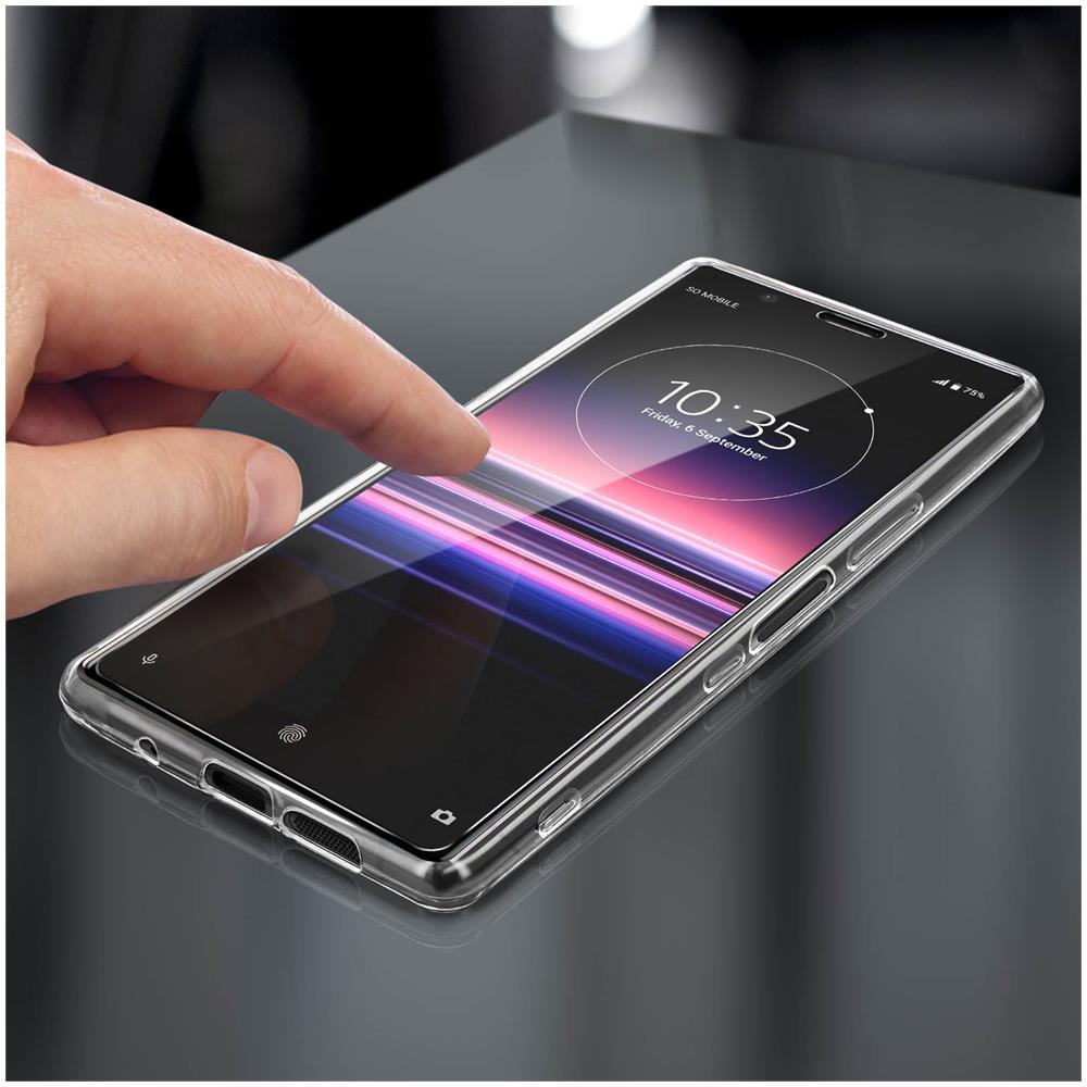 Cover Sony Xperia 5 Silicone Morbida / Pellicola Vetro Temperato 9h Trasparente - Foto 5