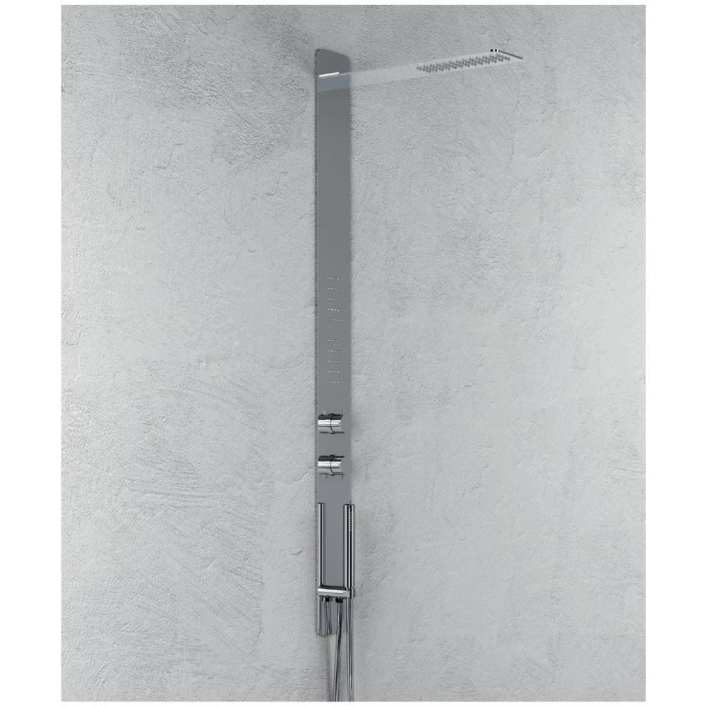 Colonna Doccia 011 Ad Incasso Acciaio Inox Lucida 3 Funzioni 2 Bocchette Idro Lombari P50xl12xh140 - Foto 1