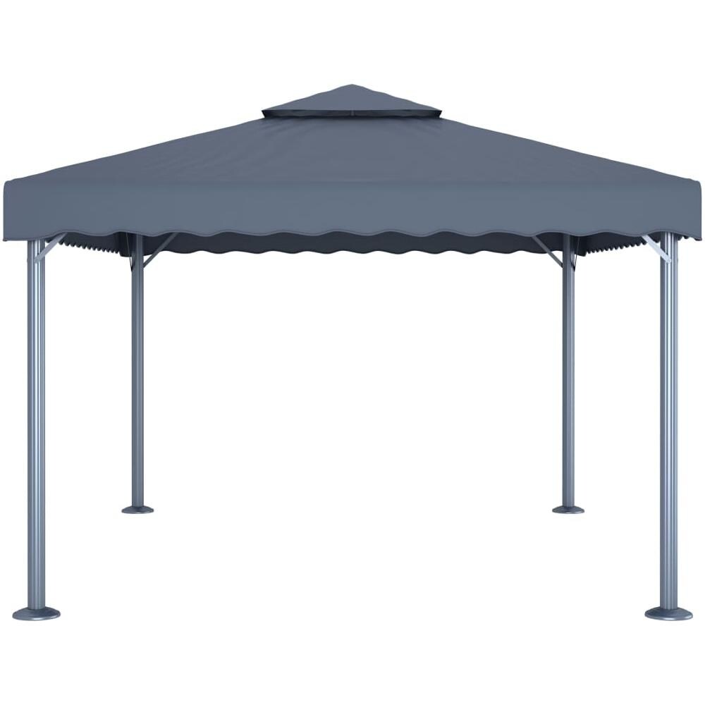 Gazebo con Pareti e Luci LED 400x300 cm Antracite in Alluminio - Foto 2