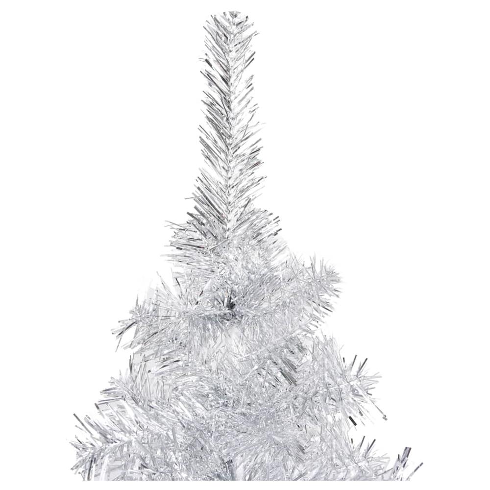 Set Albero Natale Artificiale LED e Palline Argento 210 cm PVC - Foto 3