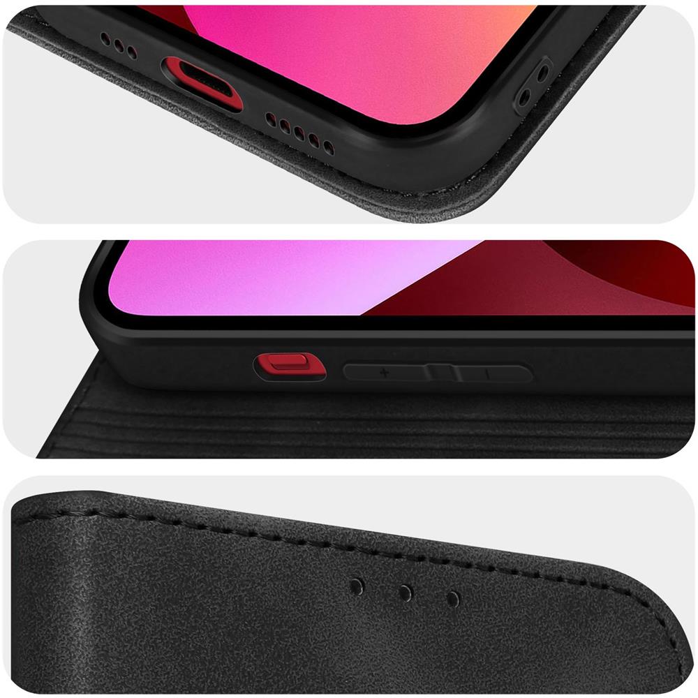 Custodia Galaxy A03s Effetto Scamosciato Portafoglio Tender Book Nera - Foto 2