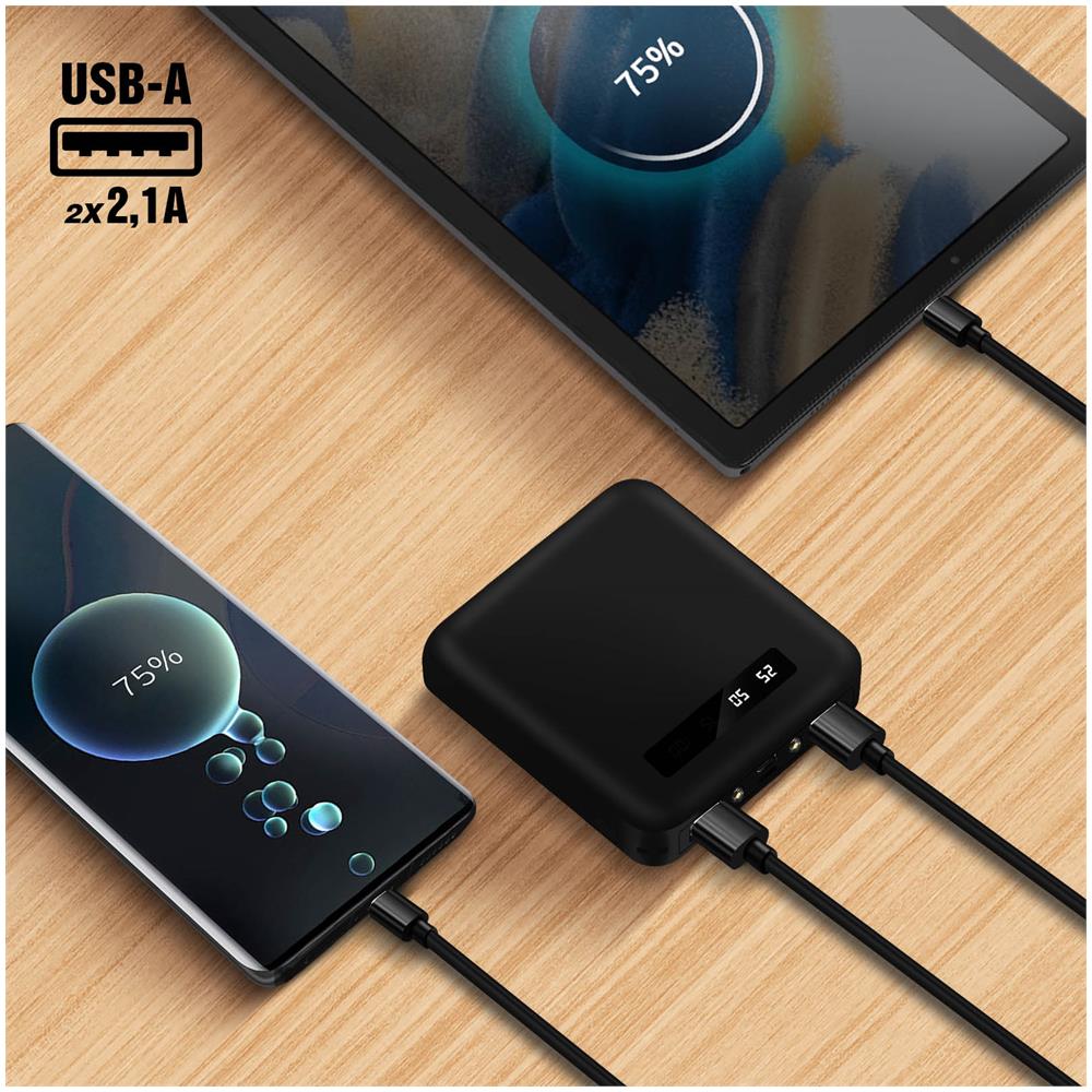 Batteria Esterna Smartphone E Tablet, Cavi Usb-c / Micro-usb / Lightning - Nero - Foto 2