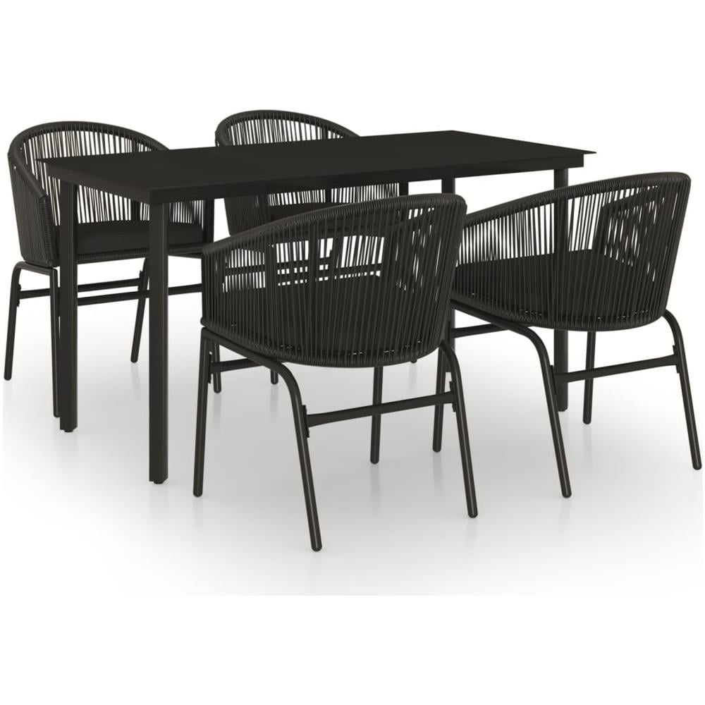 Set Da Pranzo Per Giardino 5 Pz Nero - Foto 2