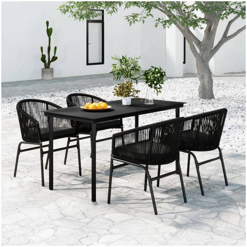 Set Da Pranzo Per Giardino 5 Pz Nero - Foto 1