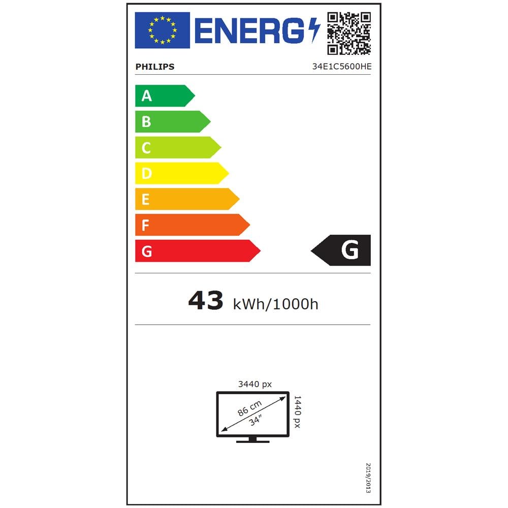 Monitor 34 " LED VA Curvo 34E1C5600HE / 00 3440 x 1440 4K Ultra HD Tempo di Risposta 4 ms - Foto 2