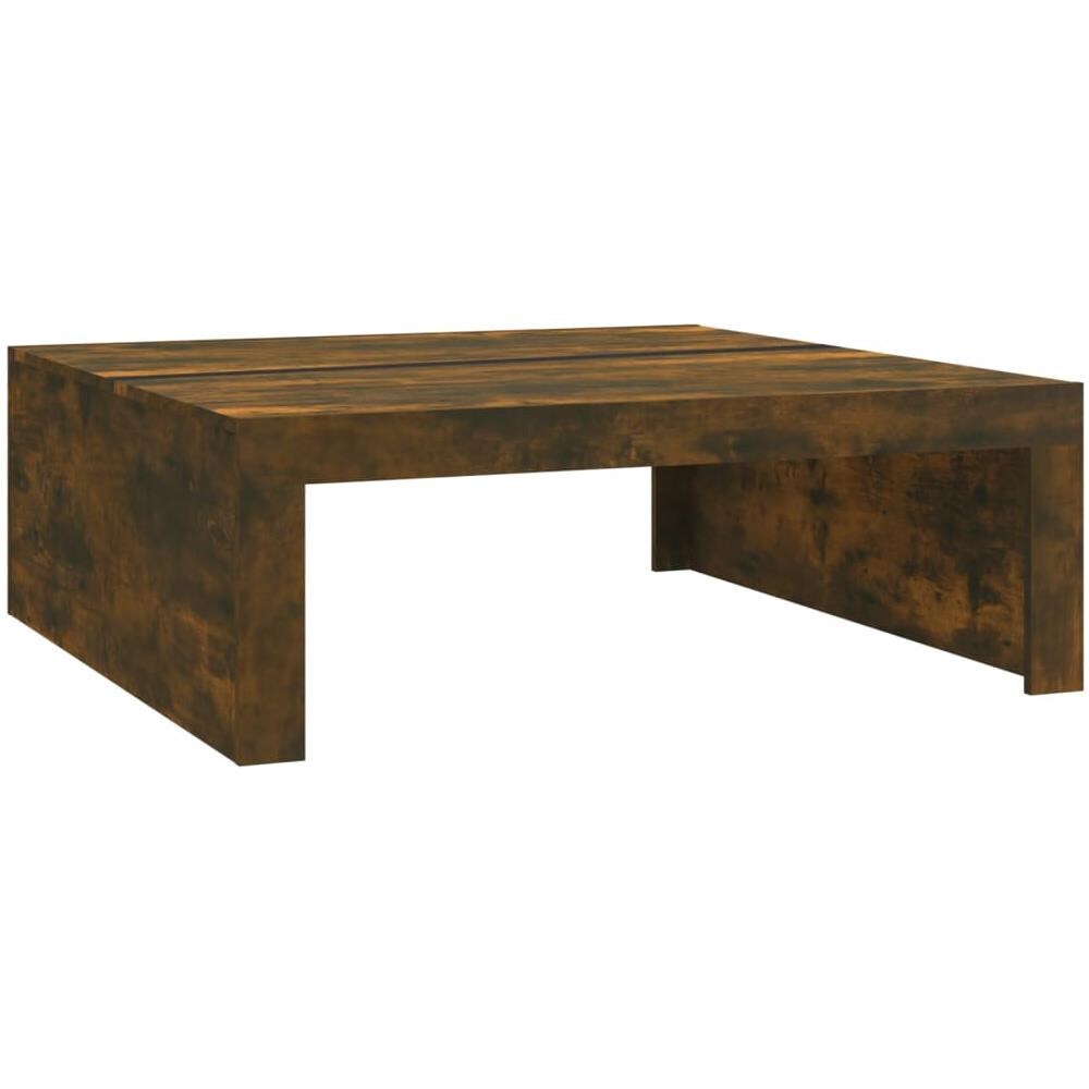 VidaXL Tavolino Da Salotto Quadrato In Legno Multistrato Rovere Fumo - 100x100x40 Cm Con Struttura In Metallo, Moderno E Resistente