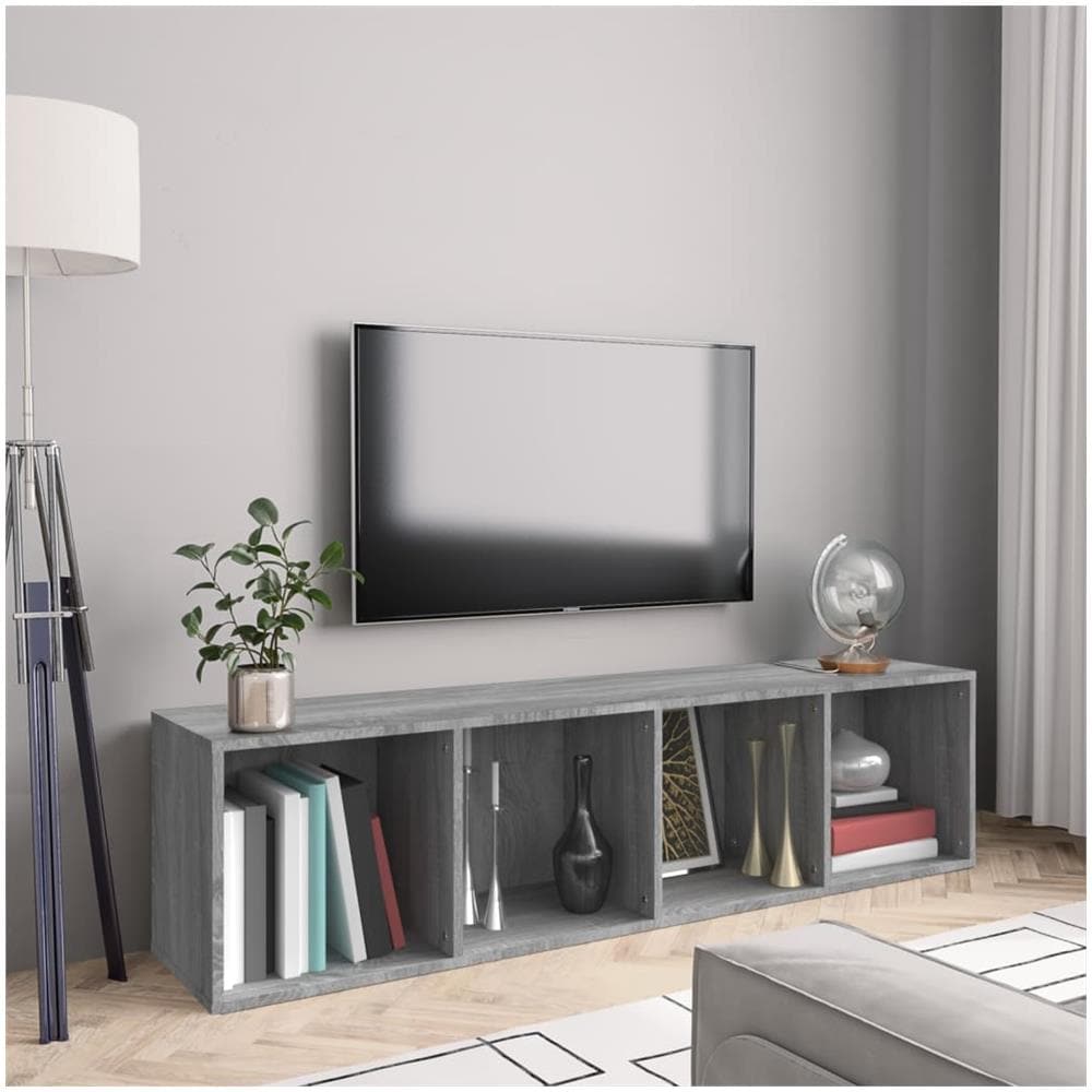Libreria /mobile Tv Grigio Sonoma 143x30x36 Cm Legno Multistrato - Foto 1