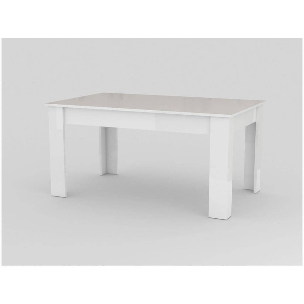 Tavolo Allungabile Nanni, Consolle Allungabile Fino A 10 Posti, Consolle Estensibile 100% Made In Italy, Cm 140/190x90h75, Bianco Lucido Larice - Foto 4