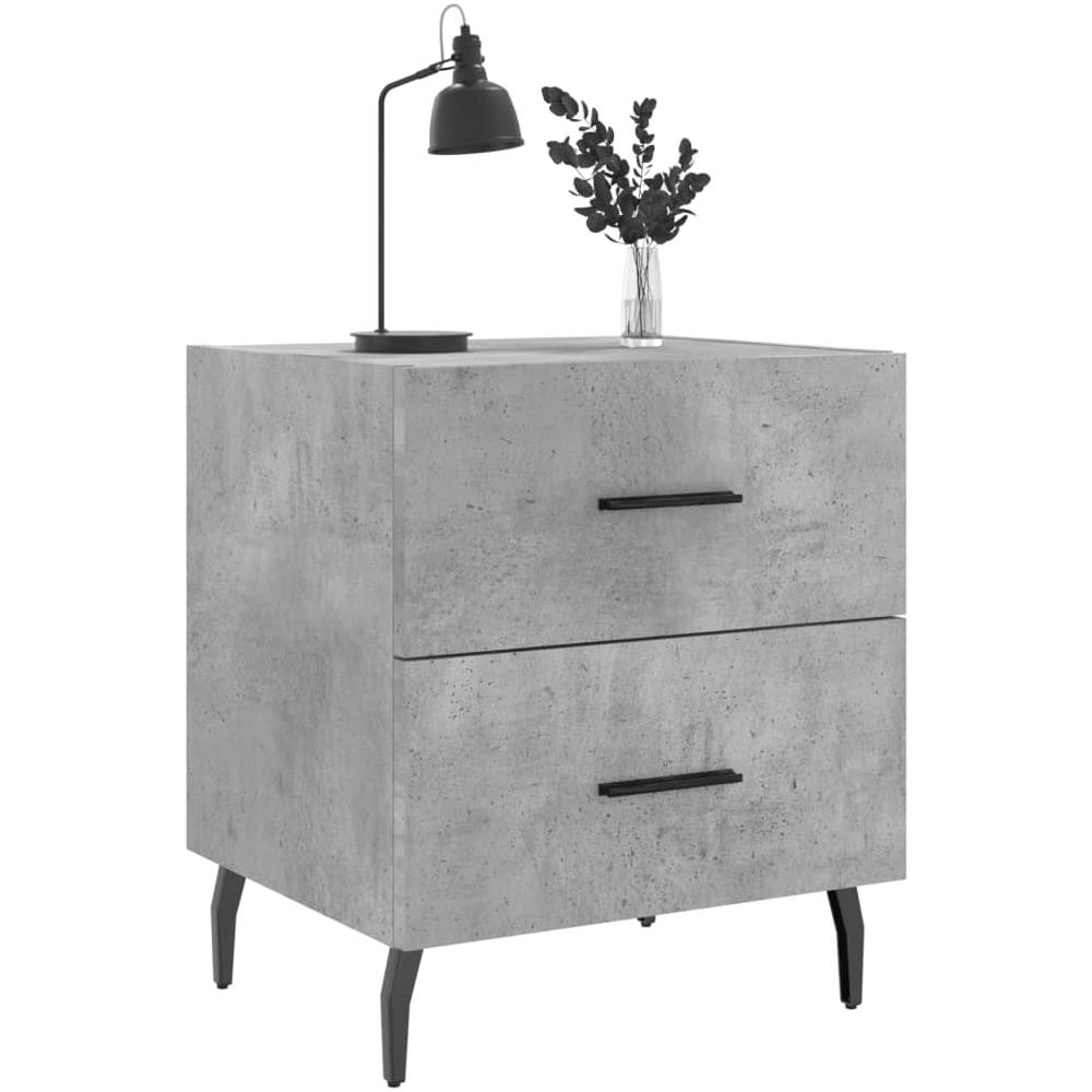 Comodini 2 Pz Grigio Cemento 40x35x47,5 Cm In Legno Multistrato - Foto 3