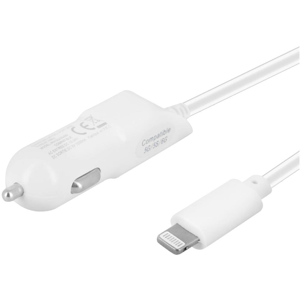 Alimentatore Caricabatterie Accendisigari Connettore Iphone / Ipad - Bianco - Foto 2