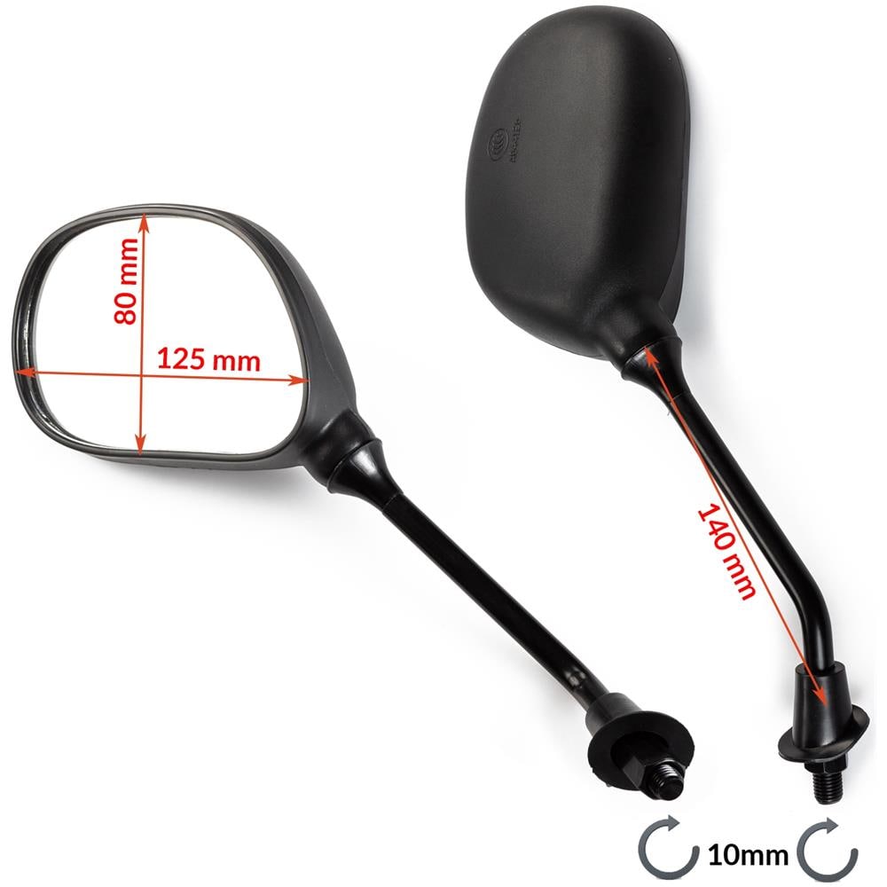 Specchietti 10mm Coppia Nero Retrovisori Universali Scooter Moto - Foto 3