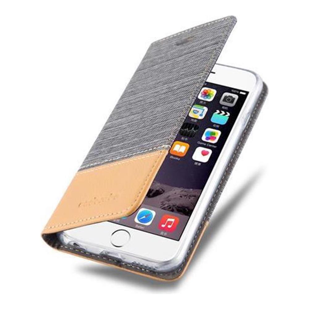 Custodia Compatibile Con Apple Iphone 6 / Iphone 6s In Grigio Chiaro Marrone - Coperchio Protettiva Con Chiusura Magnetica, Funzione Stand E Tasca Per Le Carte - Foto 8