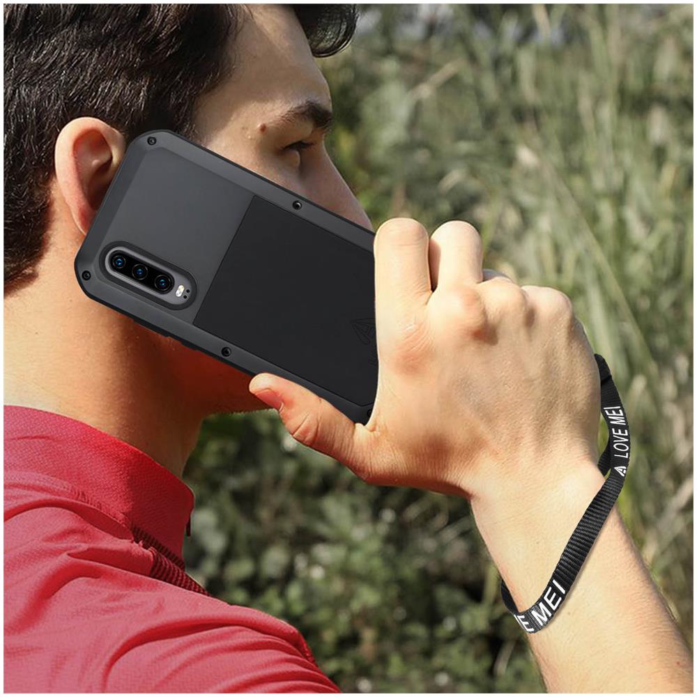Cover Waterproof Huawei P30 Vetro Temperato Powerful Nero - Foto 5
