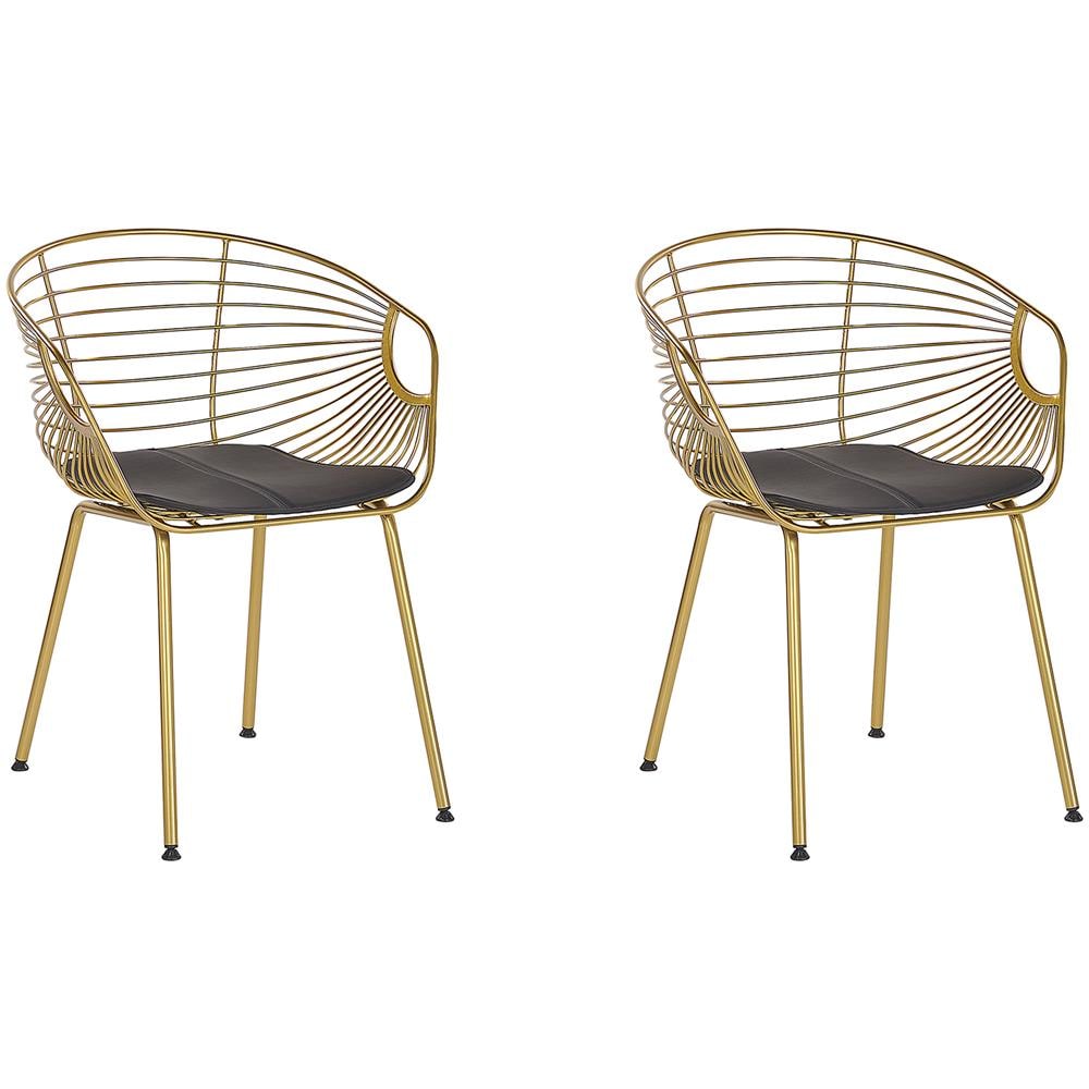 Set Di 2 Sedie In Metallo Dorato Hoback - Foto 1