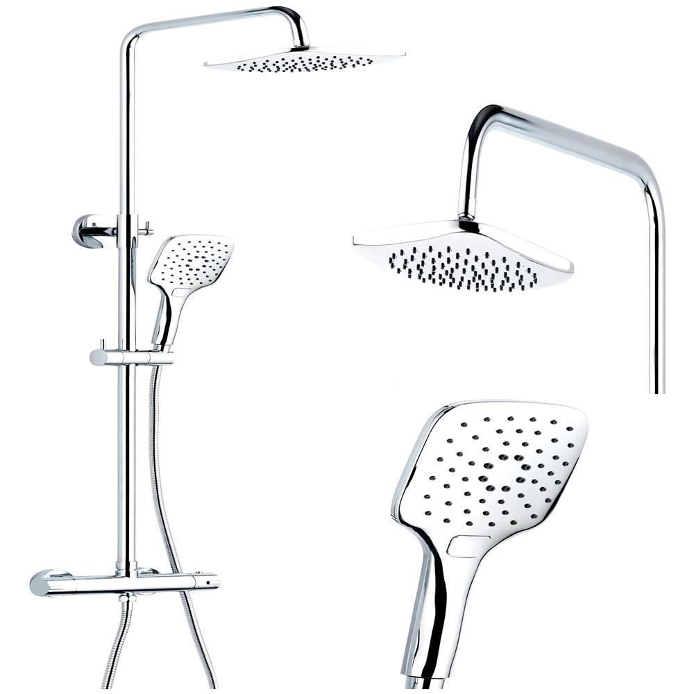 Colonna Doccia Slot Termostatica Cromata 2 Funzioni Soffione Doccetta Tondo - Foto 1